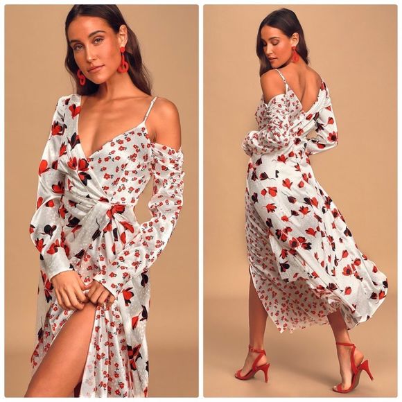 Anthropologie Dresses & Skirts - NWT ANTHRO O.P.T. Emilia White floral print satin one shoulder maxi dress